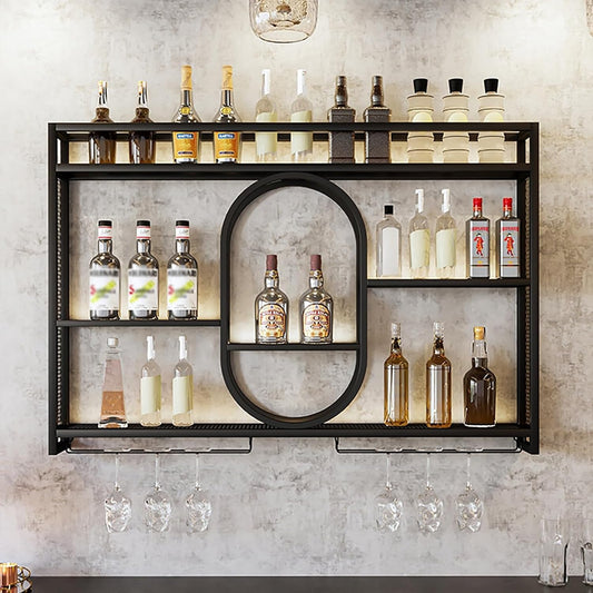 New Metal Wall Mounted Wine Display Rack