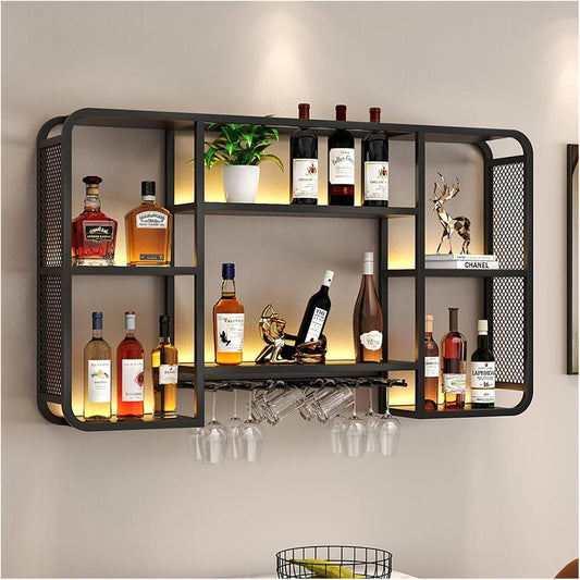 Wall Mounted Shelves with LED Lights