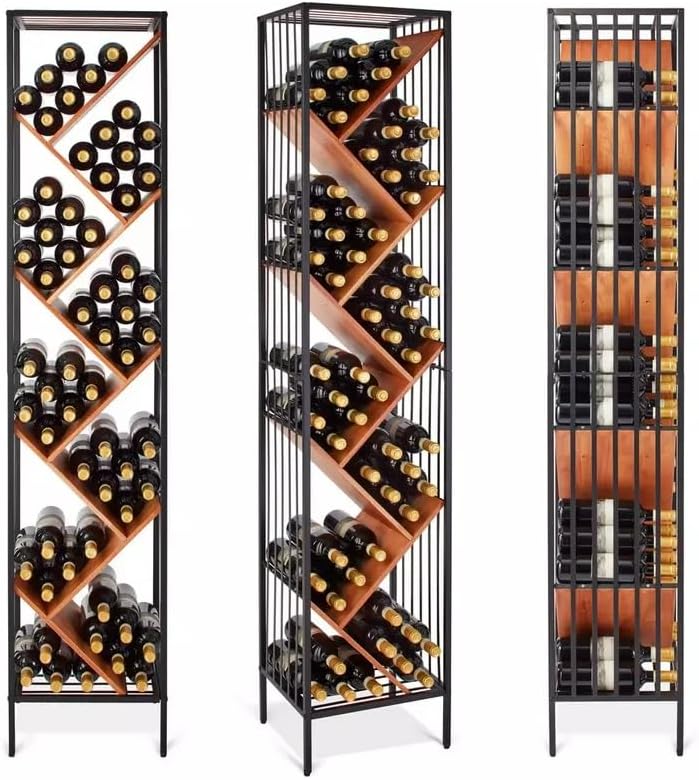 Wine Enthusiast Metal & Pine Wood 78-Bottle Wine Rack