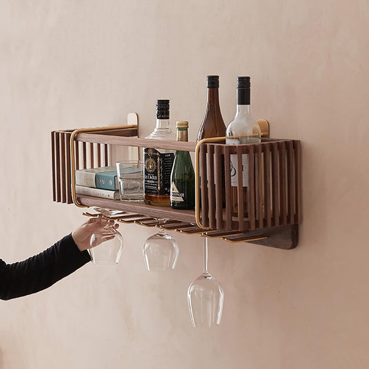 New Wall Mounted Wood Wine Rack